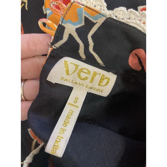 Anthropologie Soniya Maxi Dress Verb by Pallavi Singhee Size S Mixed Pattern - Picture 7 of 9